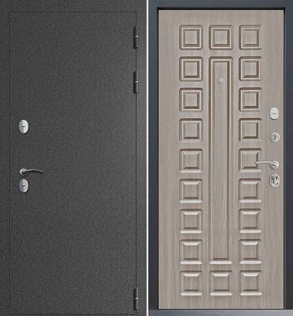 Входная дверь Command Doors Сибирь термо графит букле 01 Белая лиственница